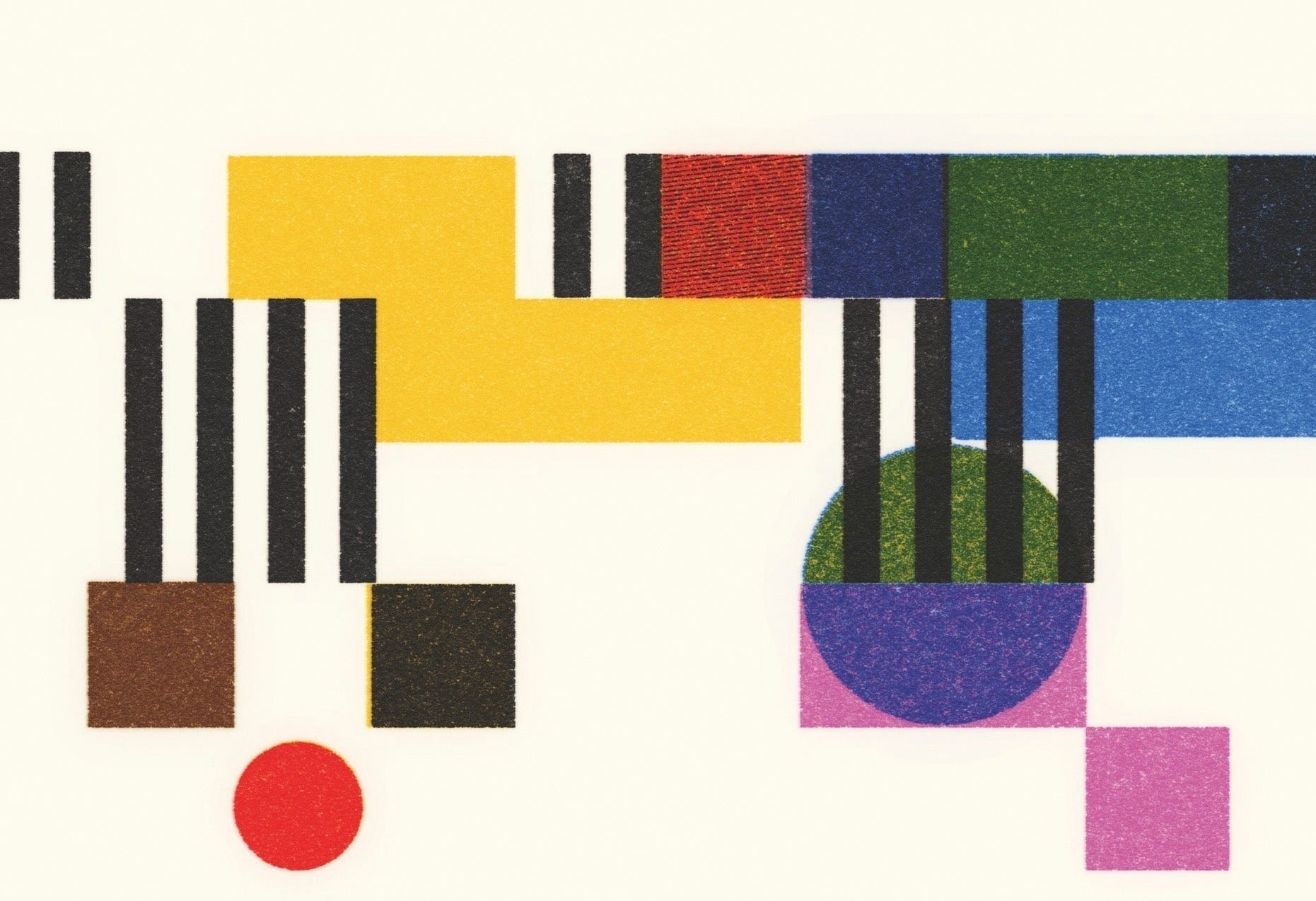 Calendar cover with geometric shapes and text '183 Badí Calendar' on a white background